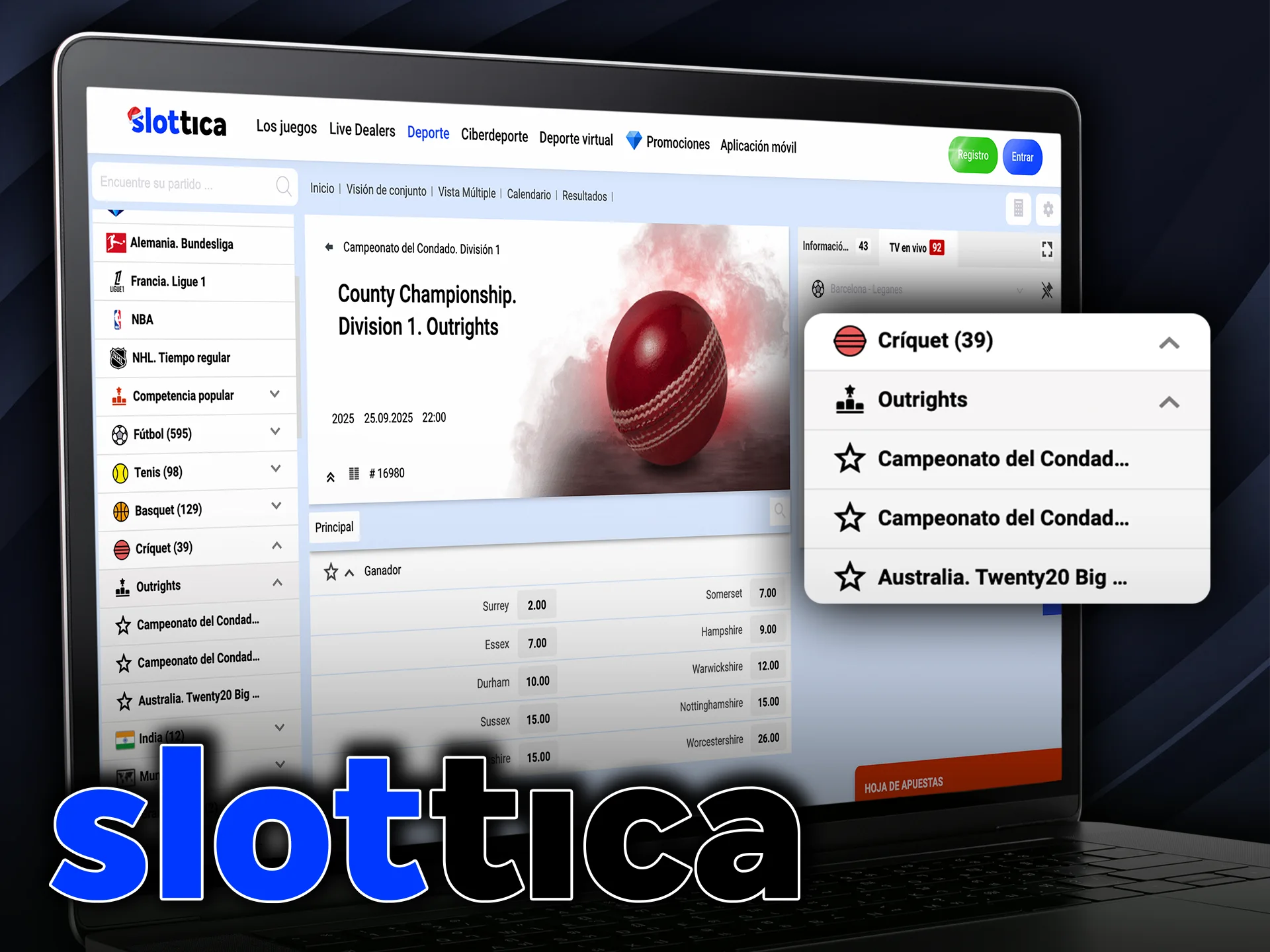 Encuentra los mejores torneos de cricket en Chile via Slottica.