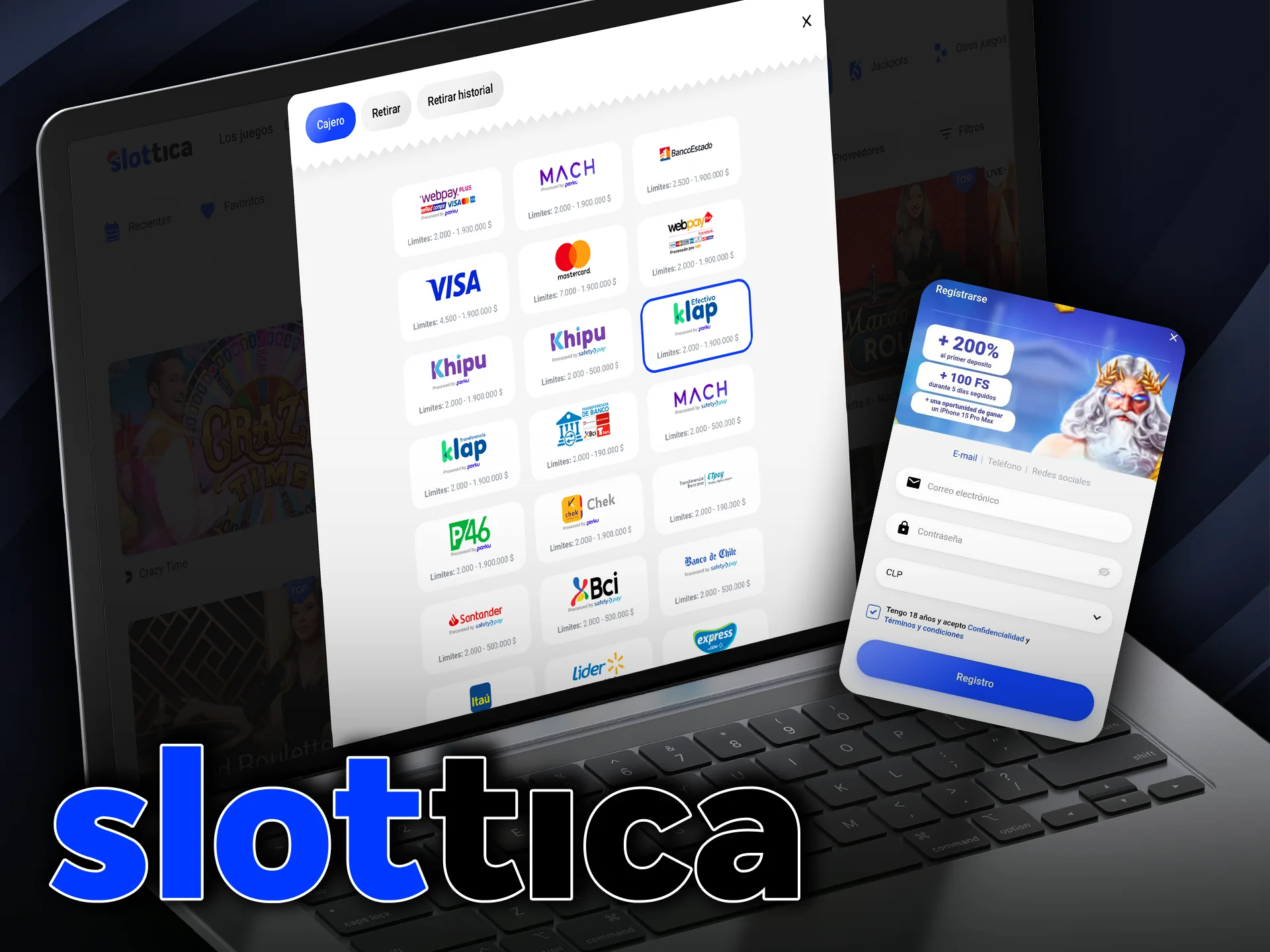 Empieza a jugar online con facilidad en el casino en vivo de Slottica.