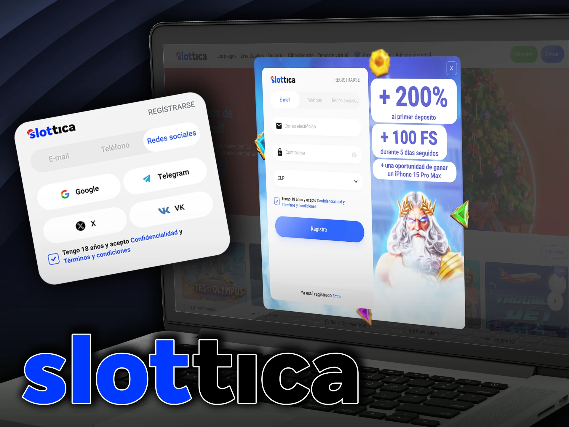 Prueba a casino en vivo después de registrarte en Slottica.