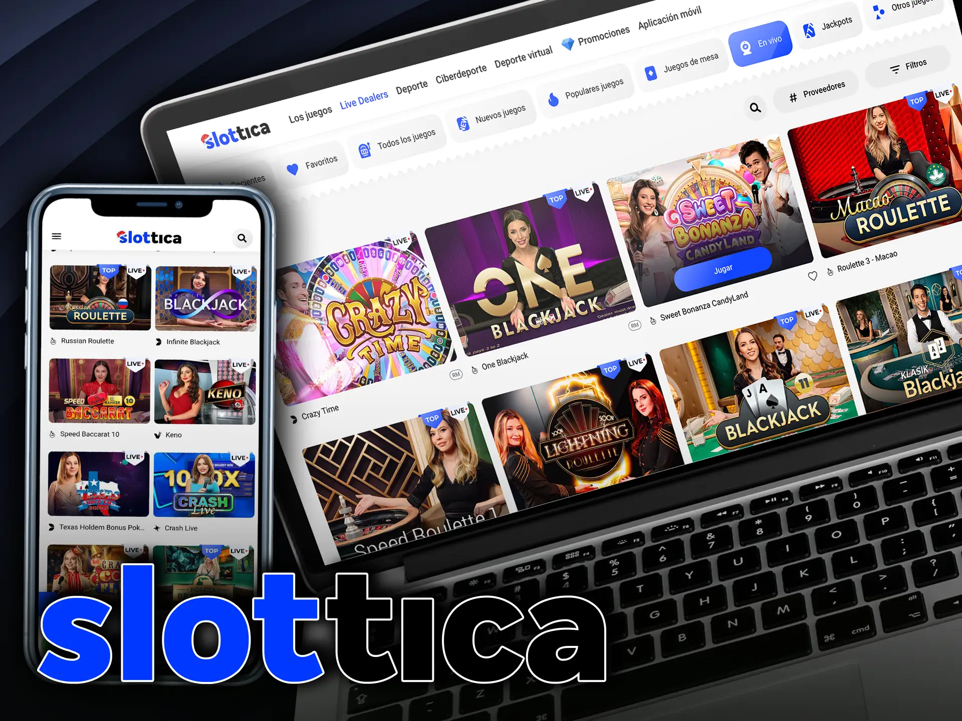 Siente el ambiente de un casino real con Slottica's Live Dealers.