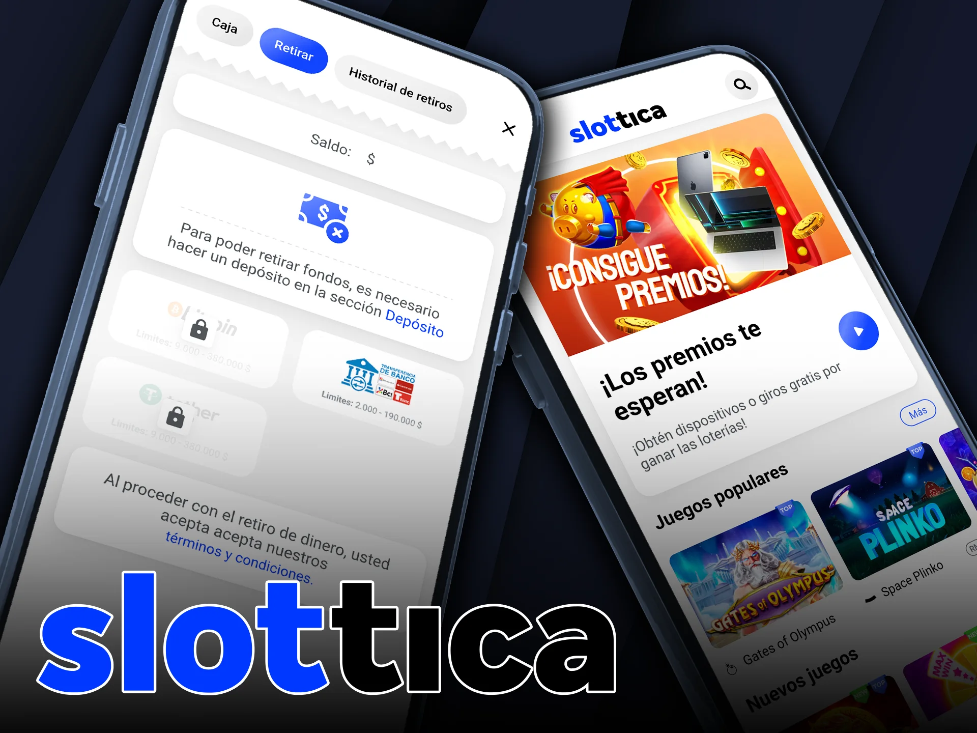 Retira fondos de forma rápida y segura en la aplicación Slottica.